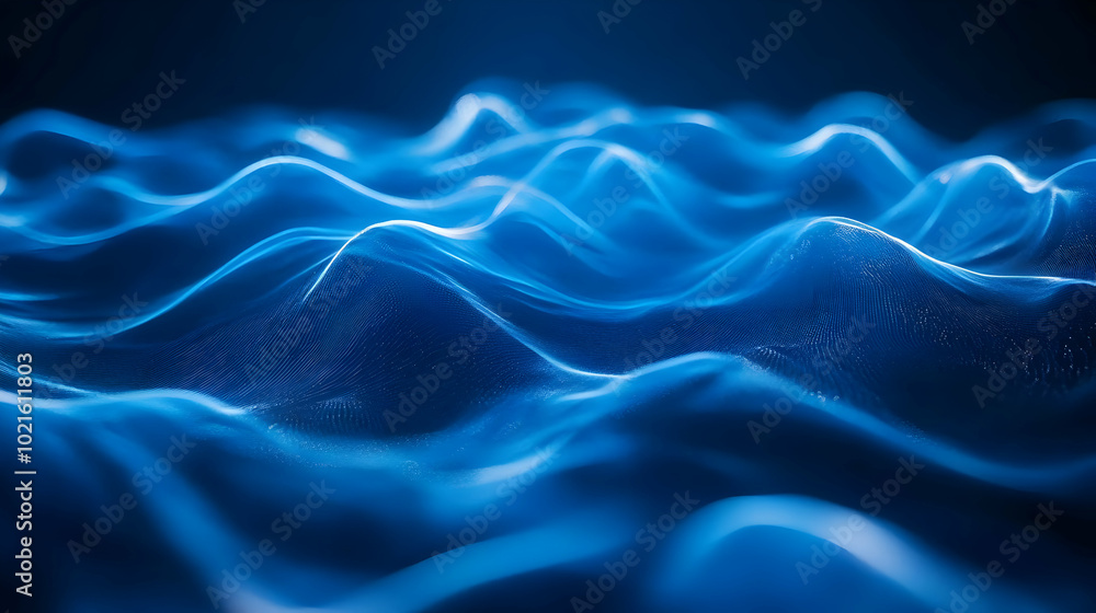 Obraz premium Abstract Blue Waves 3D Background