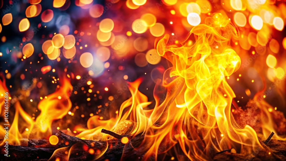 Fototapeta premium Vibrant Fire Background HD for Stunning Visuals in Design, Art, and Multimedia Projects with Fiery Flames and Warm