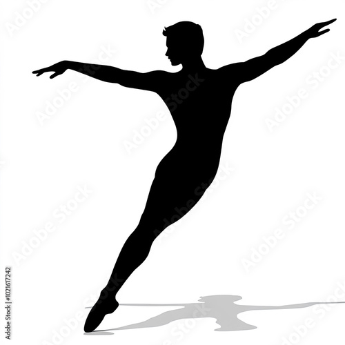 Male Ballet Dancer Silhouet...