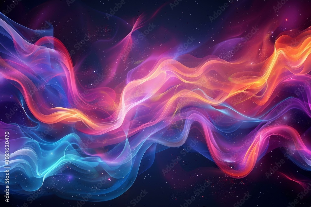 Abstract Colorful Flowing Energy Waves Abstract Colorful Flowing Energy Waves
