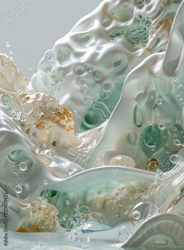 Abstract Fluid Forms in Pastel Hues