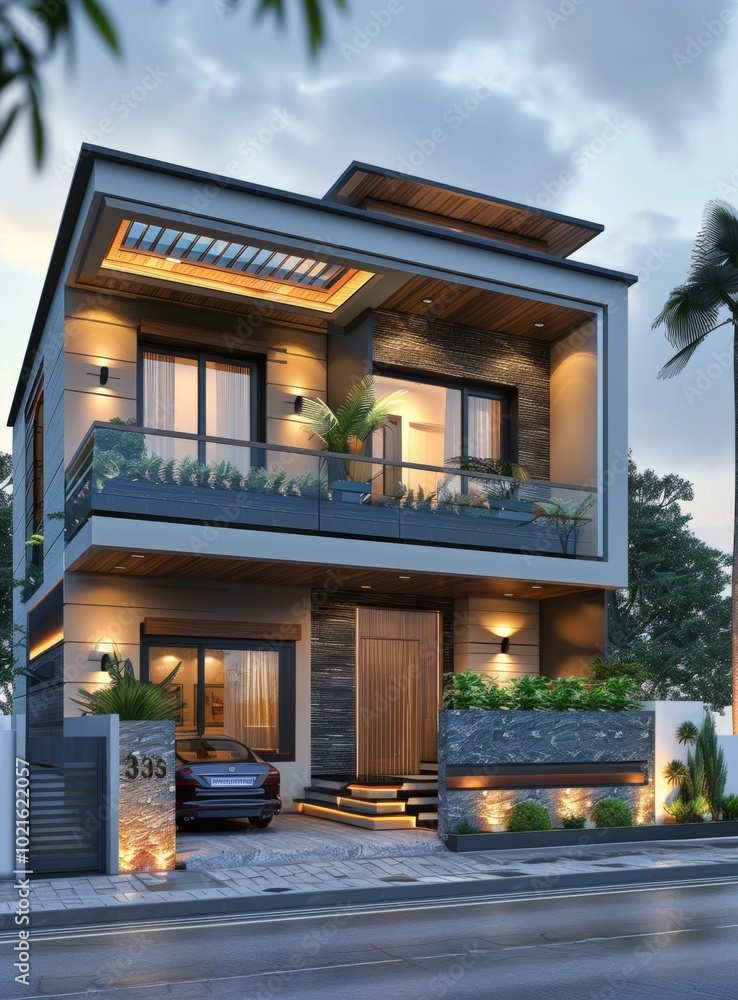 Obraz premium Modern Architectural Design Exterior of a House