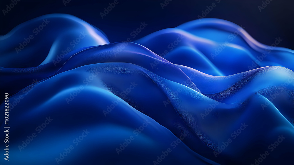 Obraz premium Abstract Blue 3D Wavy Background