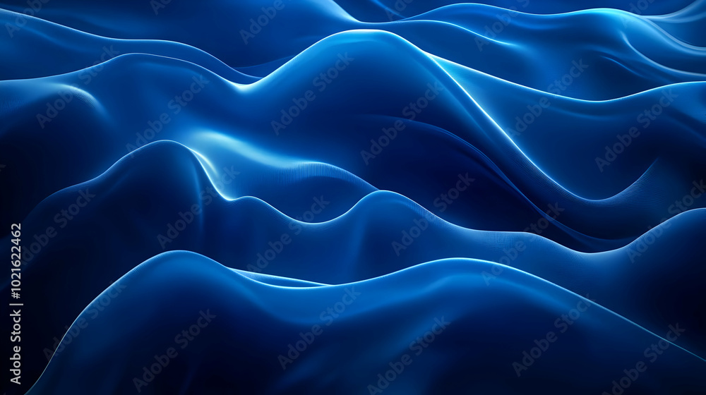 Obraz premium Abstract Blue 3D Wavy Background
