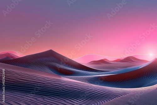 Desert landscape with purple and pink hues photo