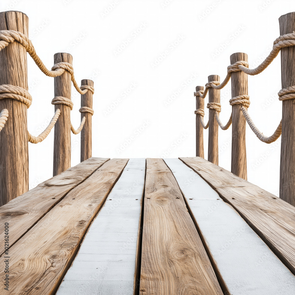 Fototapeta premium Rope Bridge Isolated