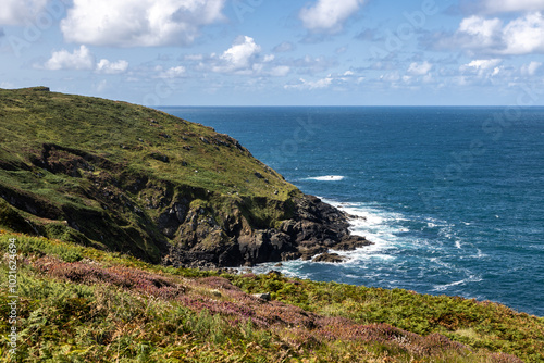 The rugged coastline of Cornwalls North coast, on a sunny summer's day