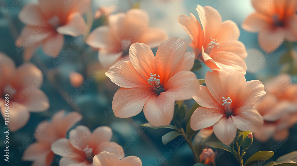 Peach Flower Bouquet Illustration Peach Flower Bouquet Illustration