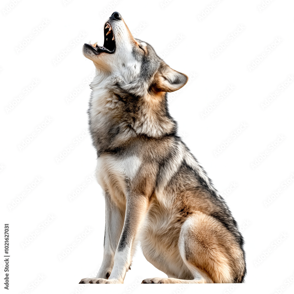 Wolf Howling Isolated
