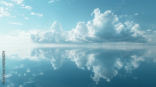 Peaceful Sky Reflection on Calm Water photo