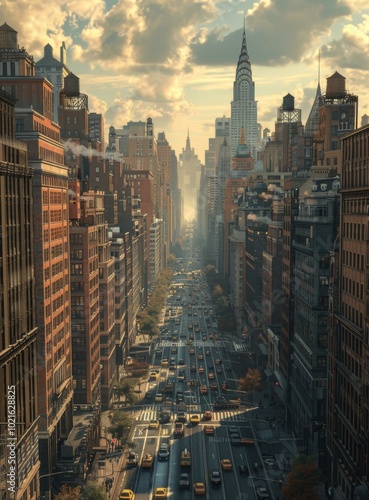 Aerial View of New York City Street photo