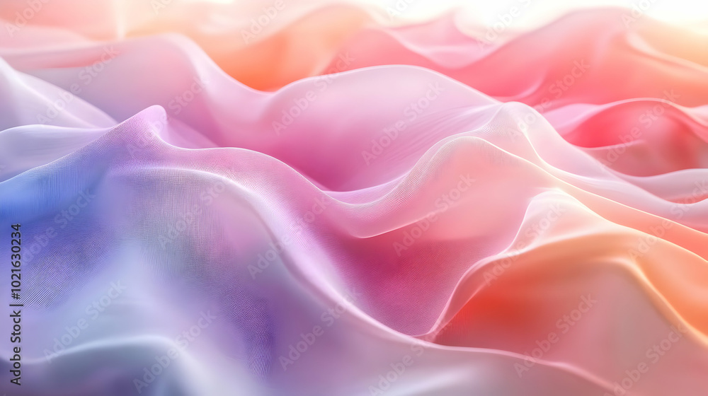 Obraz premium Abstract Wavy Background - Soft Pastel Colors and Smooth Flowing Lines