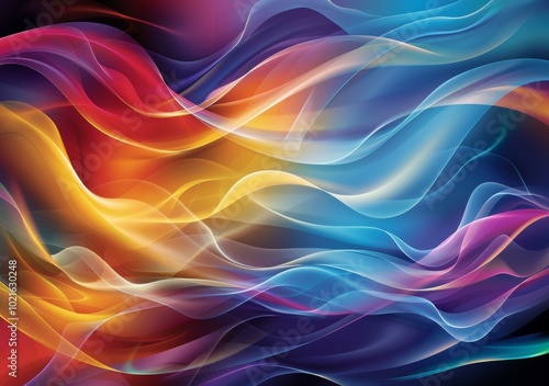 Abstract Colorful Flowing Lines