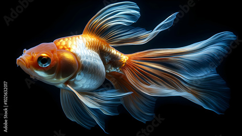 Goldfish Illustration with Detailed Fins