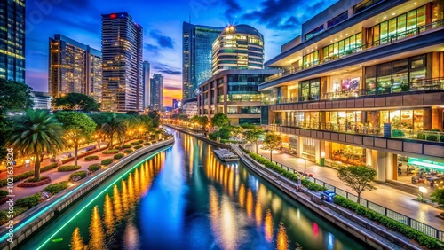 Vibrant River City Shopping Mall in Bangkok Showcasing Modern Architecture and Lively Atmosphere photo