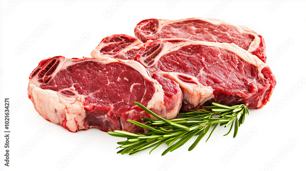 raw steak pork meat on white background raw steak pork meat on white background