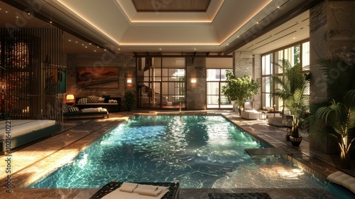 Wallpaper Mural Indoor Luxury Swimming Pool Design with Luxurious Interior Torontodigital.ca