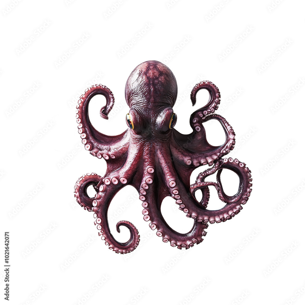 Obraz premium Octopus on white background.