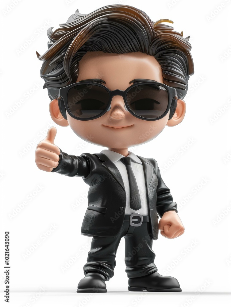 Cool 3D Businessman Character Thumbs Up Cool 3D Businessman Character Thumbs Up