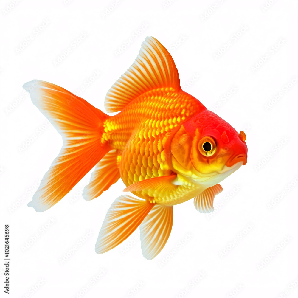 beautiful orange goldfish isolated on white background beautiful orange goldfish isolated on white background