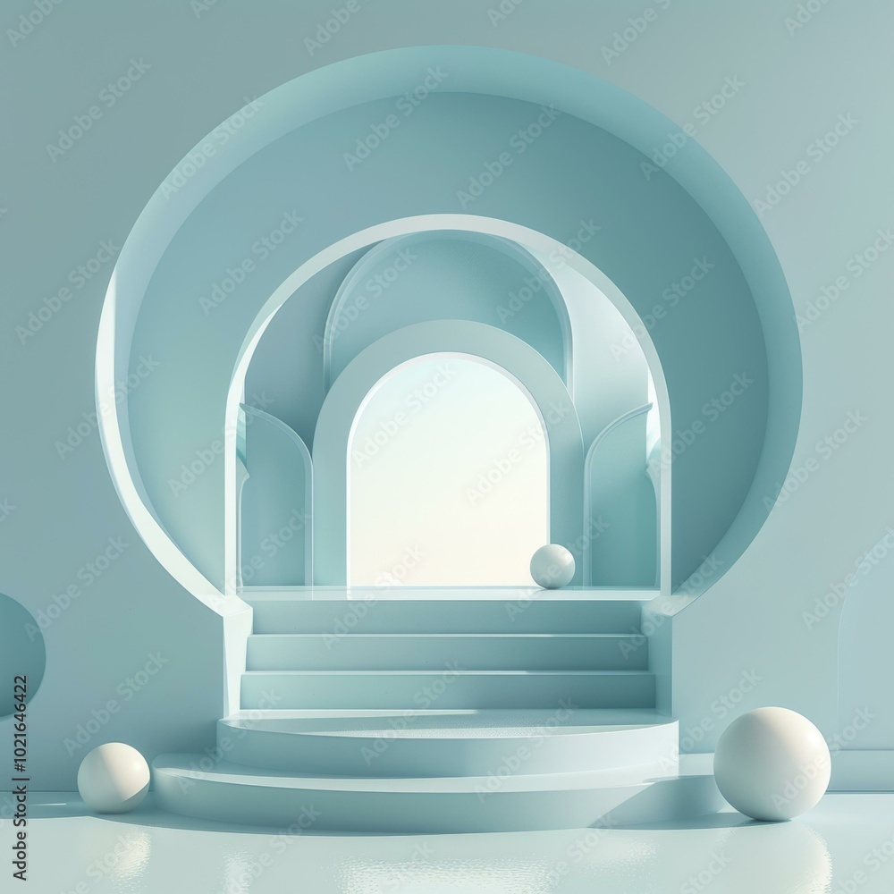 Abstract Light Blue Architectural Scene Abstract Light Blue Architectural Scene