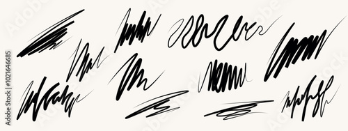 Set of Hand-Drawn Lines and Highlights,doodle, scetch