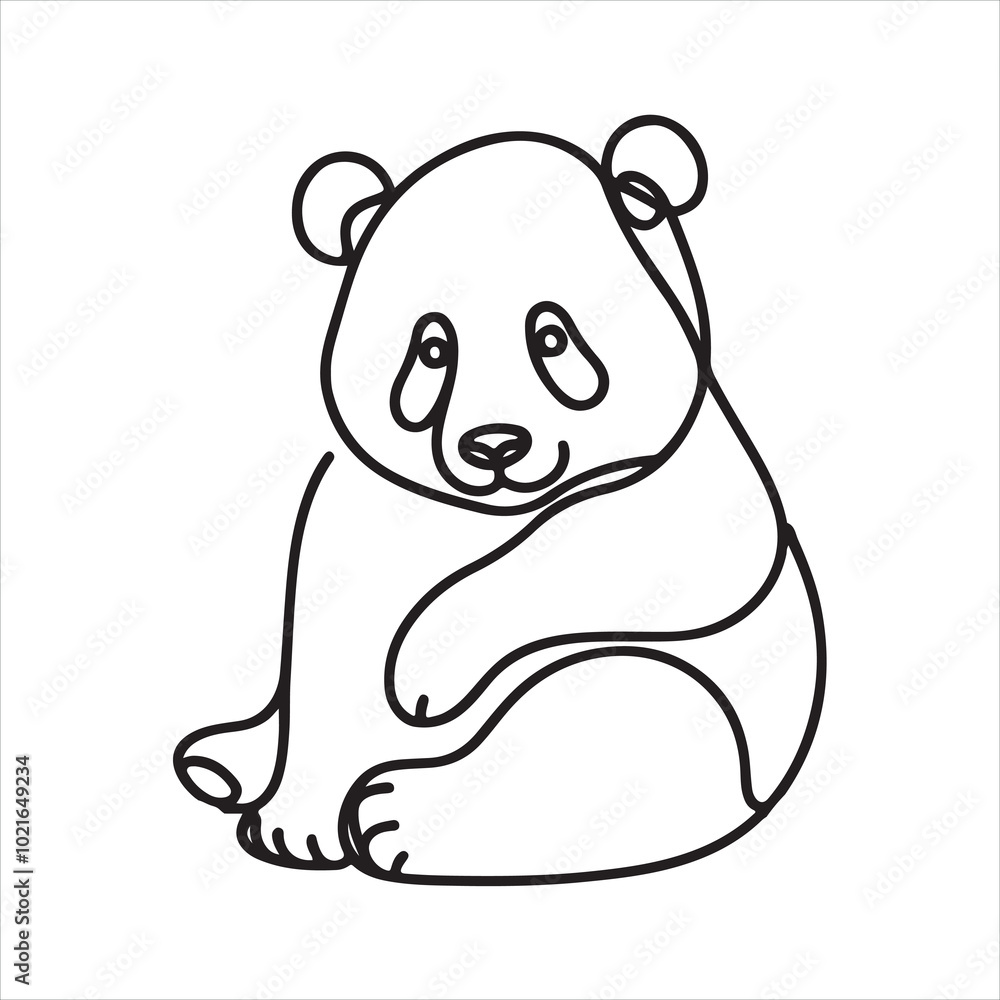 single one line panda silhouette on white background
single one line panda silhouette on white background