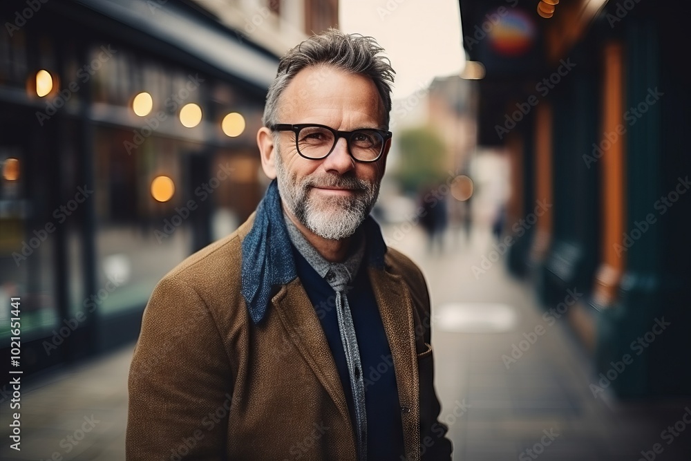 Portrait of a handsome senior man with eyeglasses in the city Portrait of a handsome senior man with eyeglasses in the city