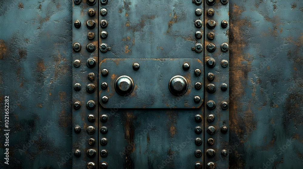 Dark Blue Metal Texture Background With Rivets Dark Blue Metal Texture Background With Rivets