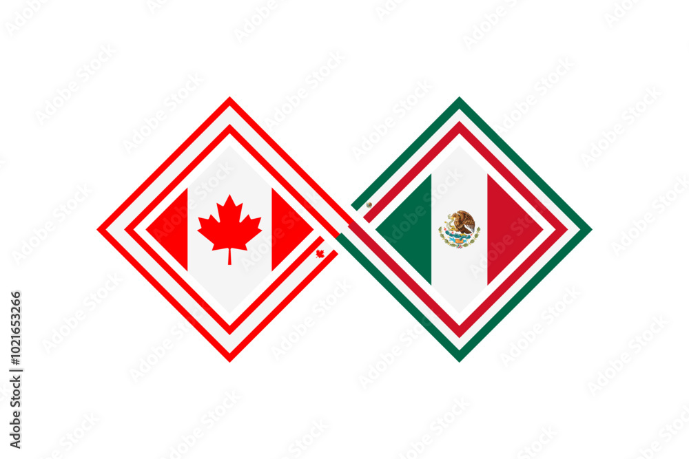 Fototapeta premium deal concept. canadian english and mexican spanish language translation icon. vector illustration isolated on white background