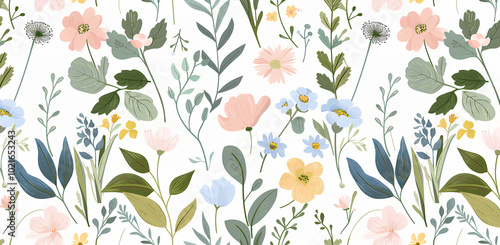 seamless pattern with flowers