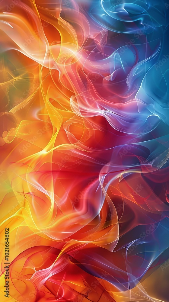 Abstract Colorful Smoke Painting