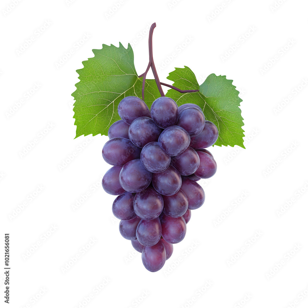 Fototapeta premium grapes bunch isolated on white background. Generative AI