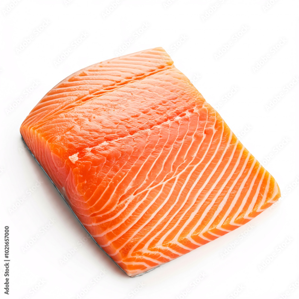 fresh raw salmon fillet isolated on white background fresh raw salmon fillet isolated on white background