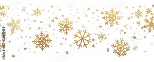 Golden Snowflakes Elegant Winter Wonderland Background for festive season celebrations with glamorous gold and delightful snowflakes sparkle, creating a charming and elegant winter atmosphere
