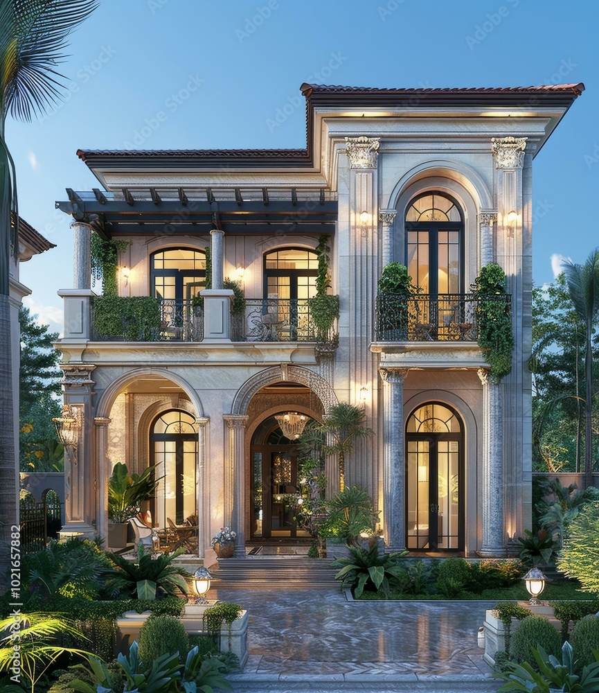 Obraz premium Elegant Colonial Style Mansion Exterior