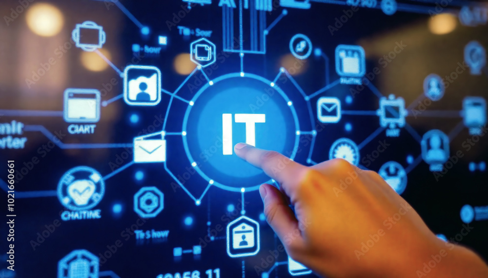 Internet it icon virtual screen. Concept digital technology network connection with smart data communication future industry innovation. Security and artificial intelligence. Internet it icon virtual screen. Concept digital technology network connection with smart data communication future industry innovation. Security and artificial intelligence.