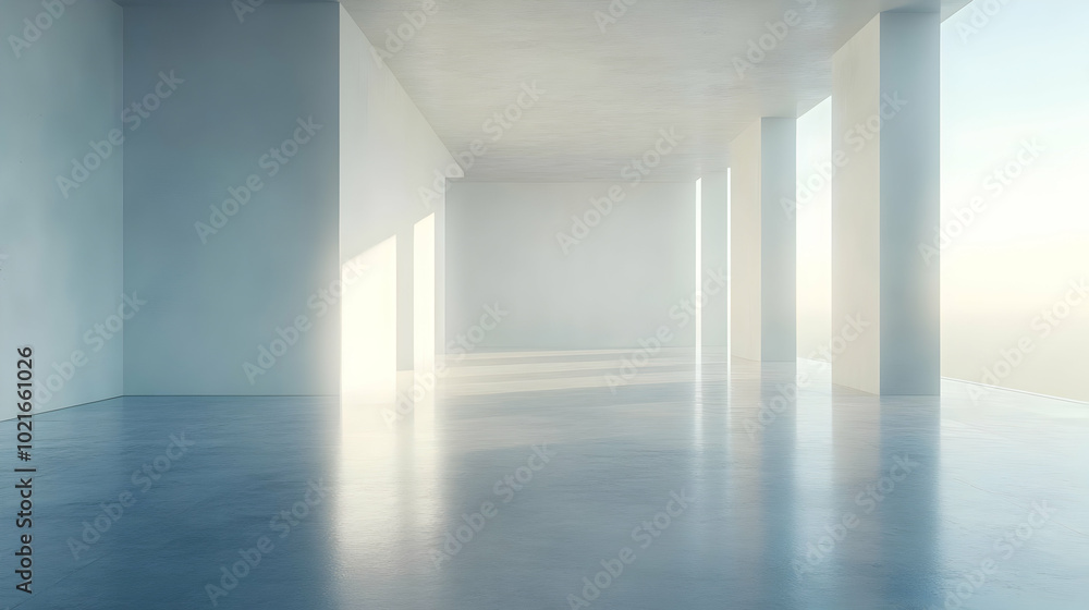 Modern Architecture Empty Room 3D Illustration Modern Architecture Empty Room 3D Illustration