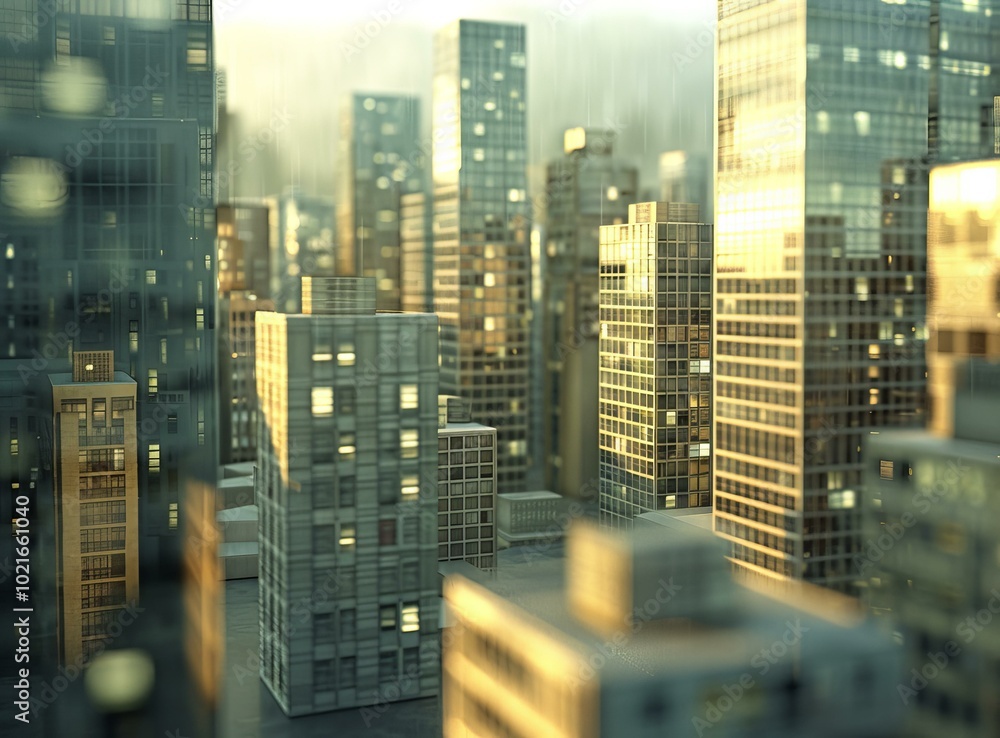 Obraz premium Modern City Skyline Architecture Illustration