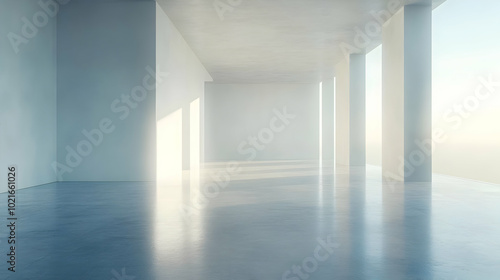 Modern Architecture Empty Room 3D Illustration