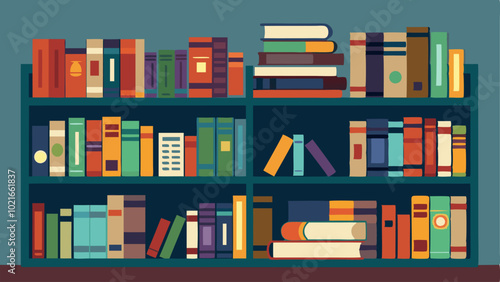 The librarys reference section lined with shelves upon shelves of encyclopedias dictionaries and other scholarly resources.