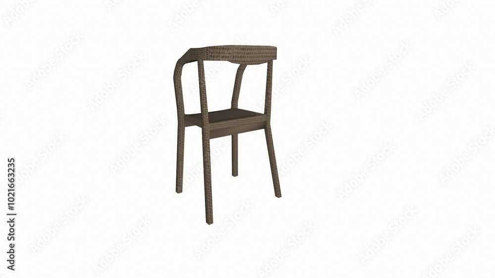 3D rendering of a contemporary brown chair in a minimalist design 3D rendering of a contemporary brown chair in a minimalist design