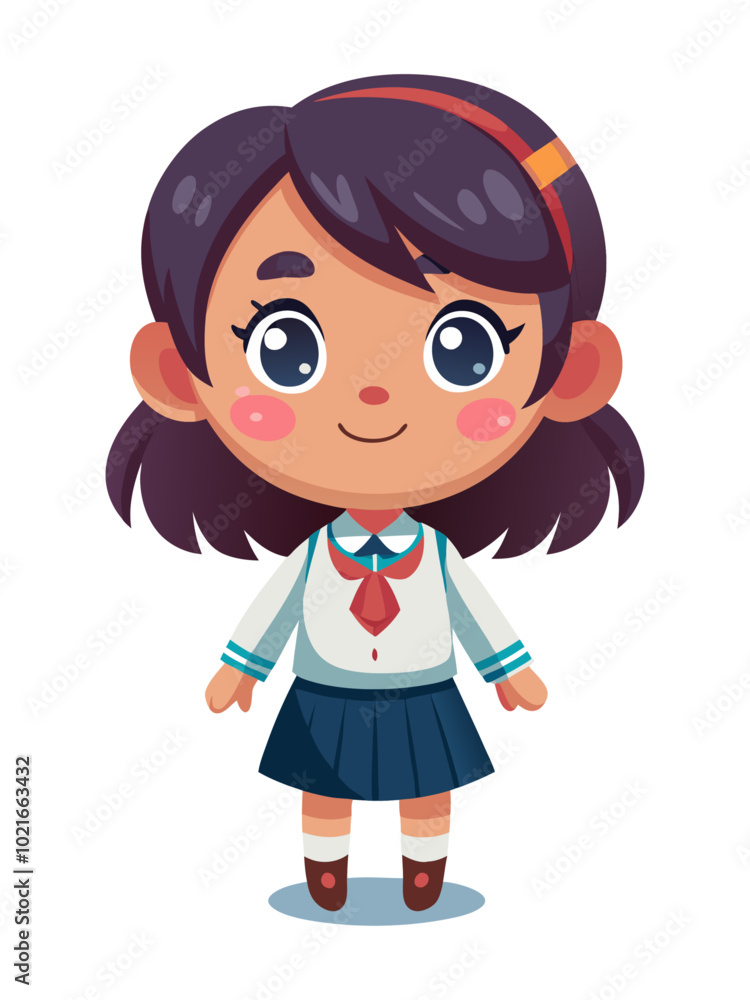 cute school girl isolated on white background cute school girl isolated on white background