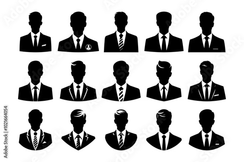 Diverse Business Silhouettes Collection - Professional People in Corporate Attire