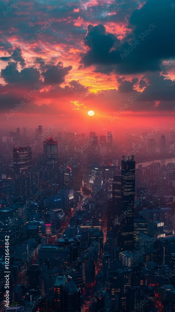 Cityscape Sunset Vivid Colors Cityscape Sunset Vivid Colors
