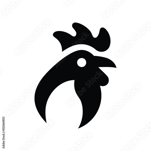 Vector illustration of a rooster Head, Chicken icons.