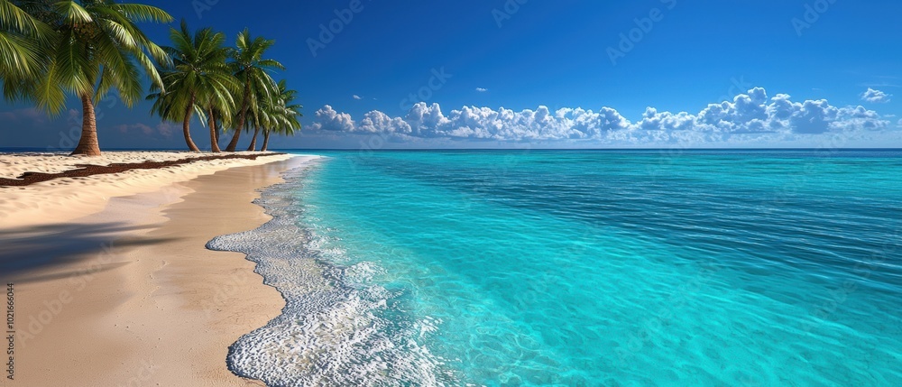 Serene Tropical Beach with Crystal Clear Water Serene Tropical Beach with Crystal Clear Water