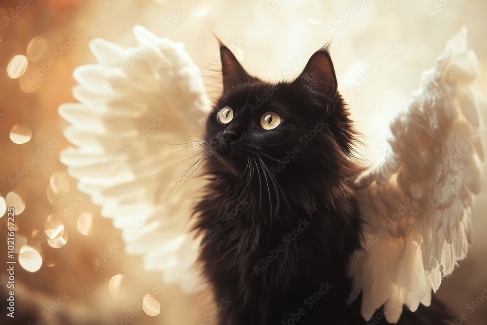 Enchanted Black Cat Angel Wings Enchanted Black Cat Angel Wings