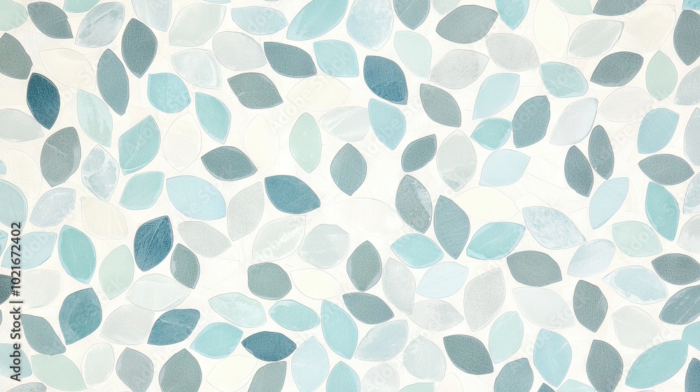 A canvas depicts vibrant blue-green foliage set against a pristine white backdrop, featuring a subtle blue splash at its center A canvas depicts vibrant blue-green foliage set against a pristine white backdrop, featuring a subtle blue splash at its center