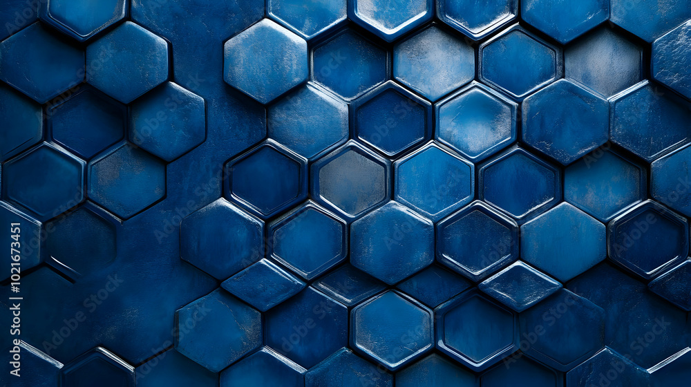Abstract Blue Hexagon Background - 3D Render Abstract Blue Hexagon Background - 3D Render